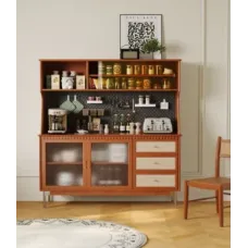 Luxury high quality Nordic poplar solid wood sideboard wooden cabinet for Kitchen dining room